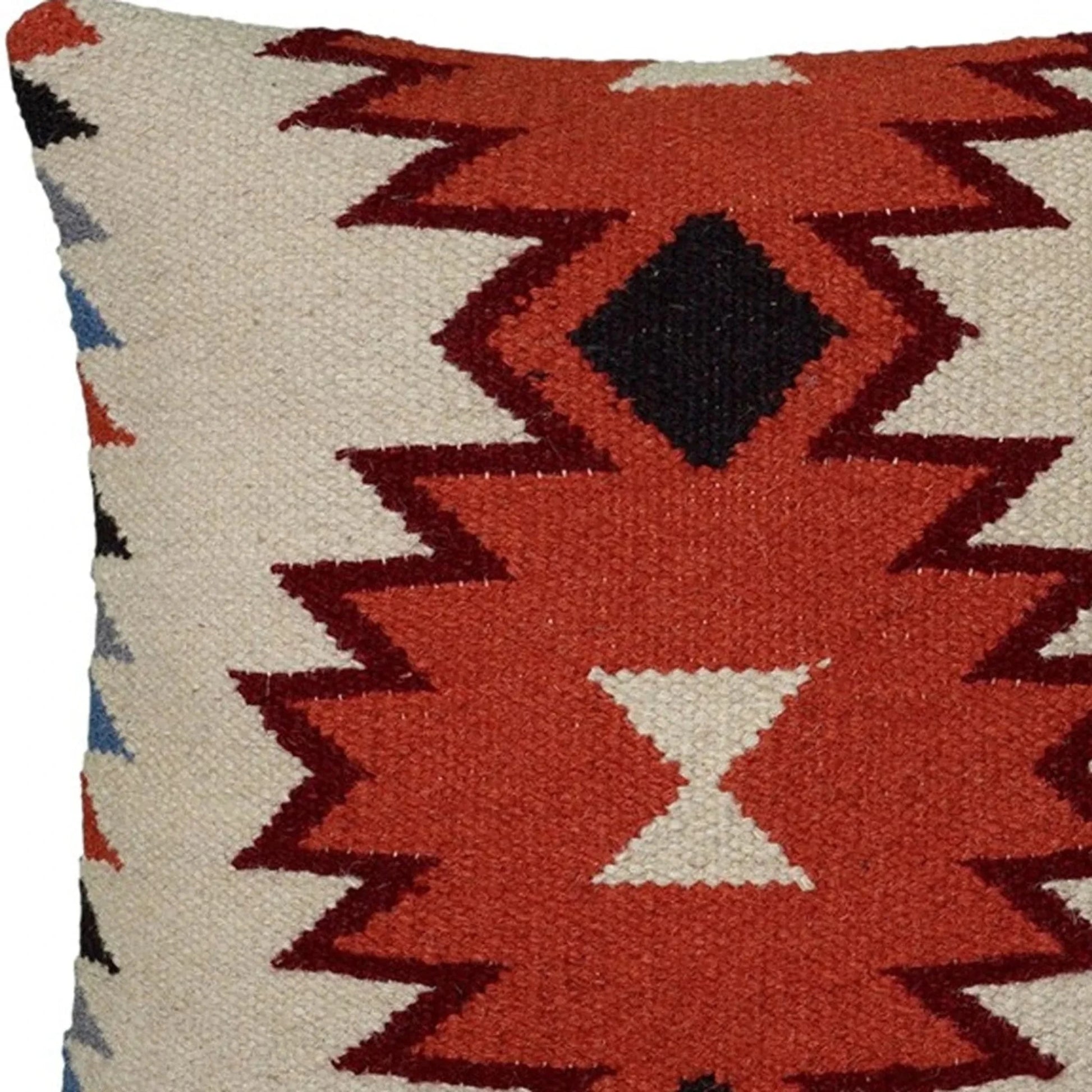 18" Orange and Ivory Cotton Throw Pillow - Nobiliving