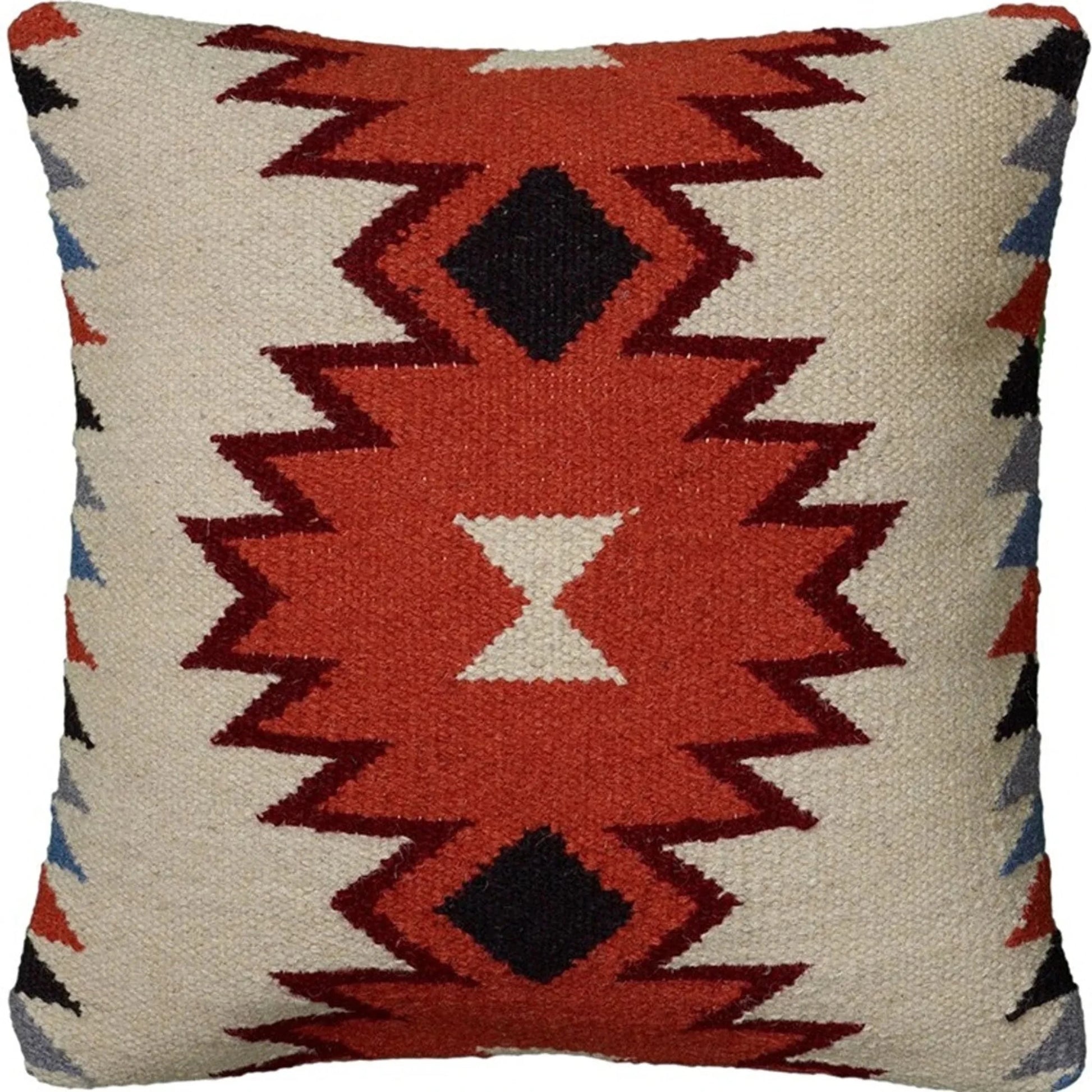 18" Orange and Ivory Cotton Throw Pillow - Nobiliving
