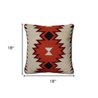 18" Orange and Ivory Cotton Throw Pillow - Nobiliving