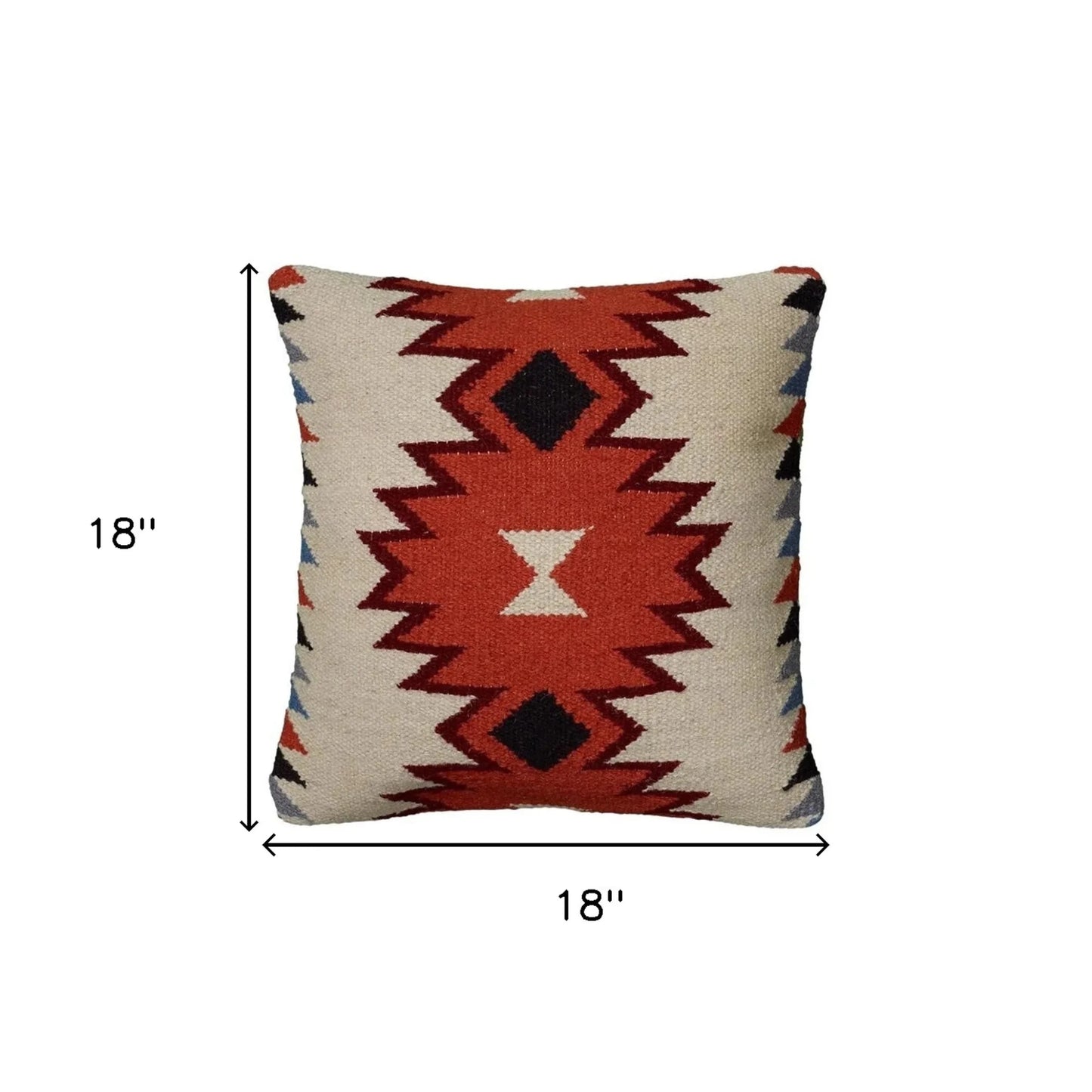 18" Orange and Ivory Cotton Throw Pillow - Nobiliving