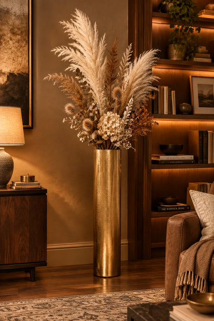 GILT Gilded Glass 26" Floor Vase