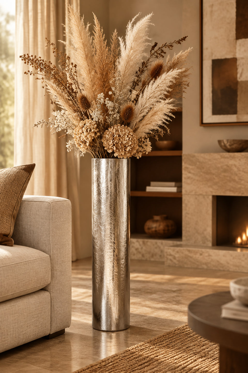 GILT Gilded Glass 26" Floor Vase