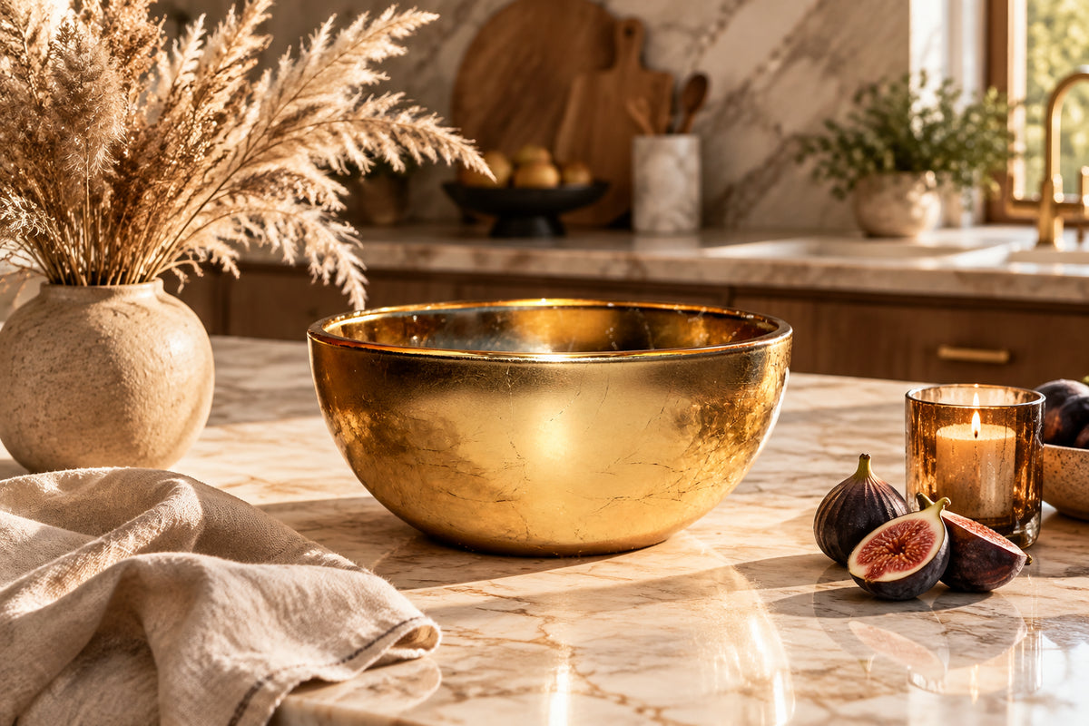 GILT Set/4 Gilded Glass 6" Side Bowl