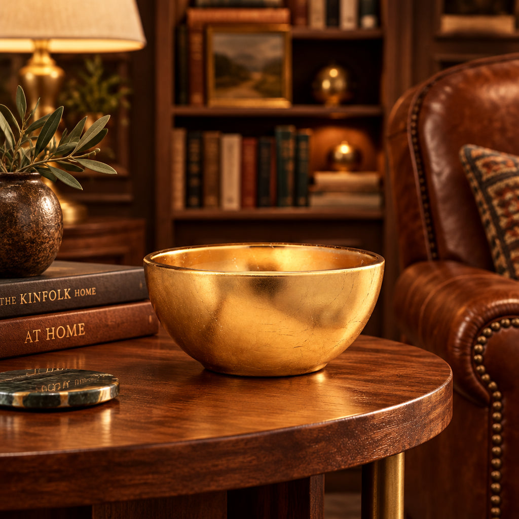 GILT Set/4 Gilded Glass 6" Side Bowl
