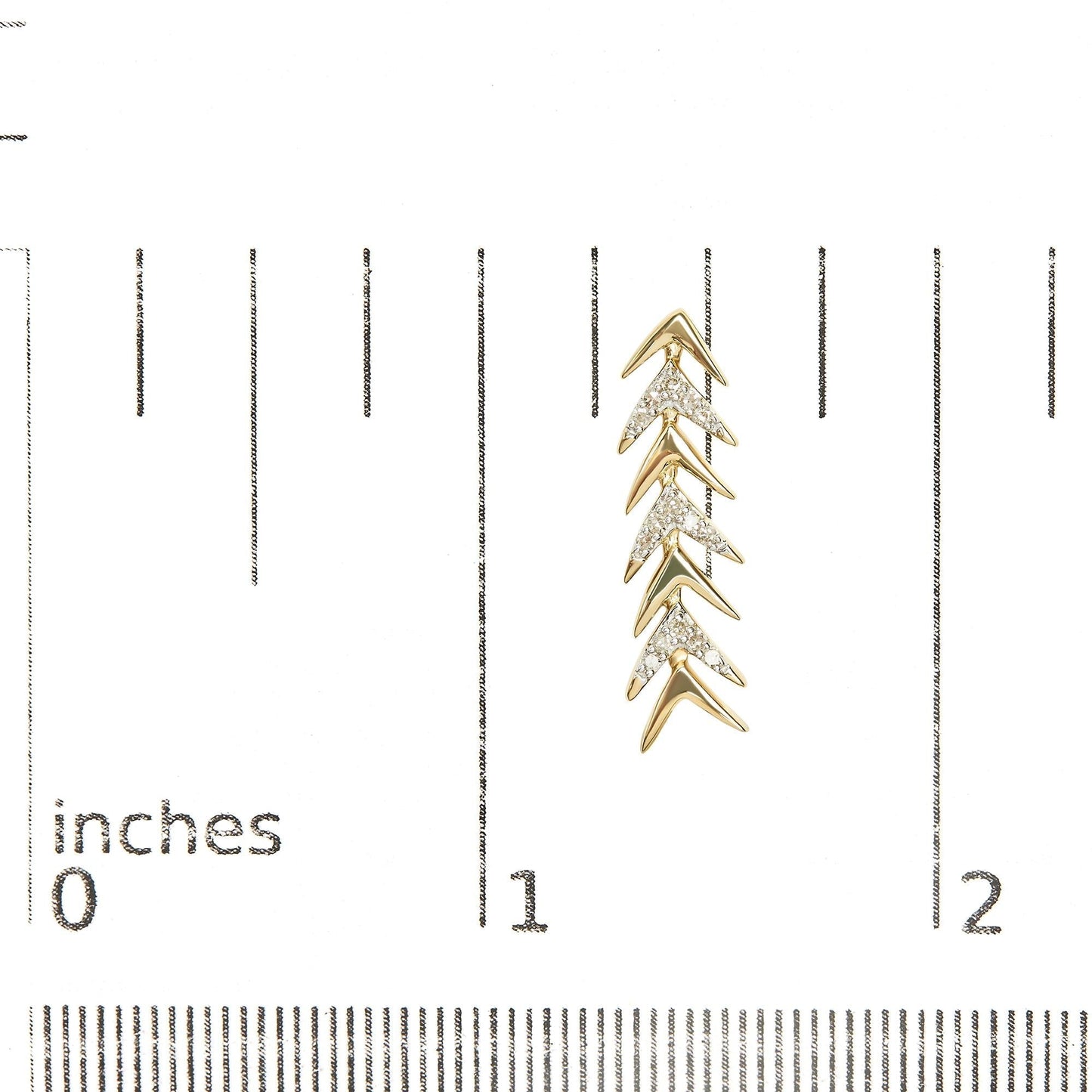 18K Yellow Gold Plated .925 Sterling Silver 1/5 Cttw Diamond Chevron Arrow Stud Earrings - Nobiliving