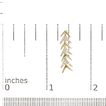 18K Yellow Gold Plated .925 Sterling Silver 1/5 Cttw Diamond Chevron Arrow Stud Earrings - Nobiliving