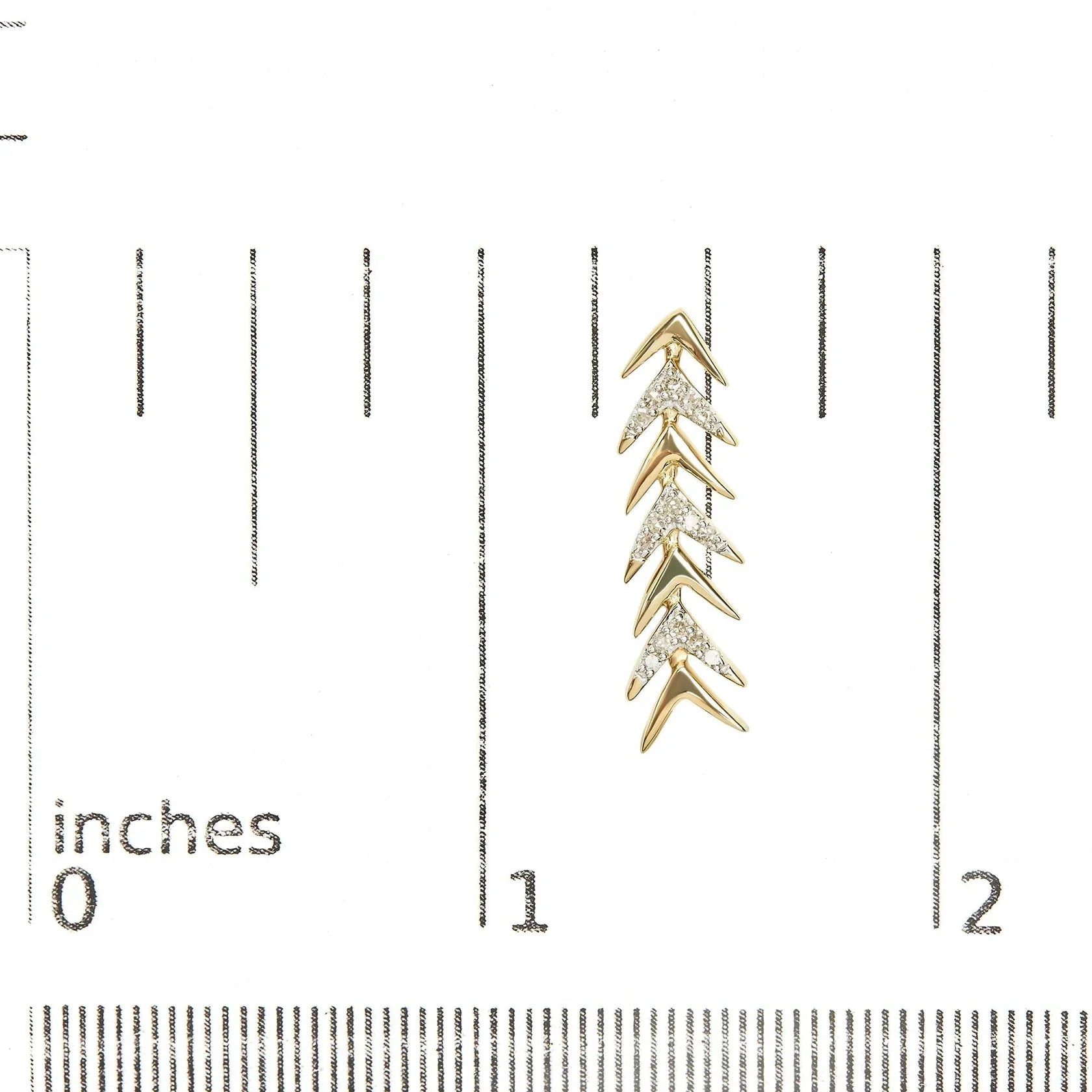 18K Yellow Gold Plated .925 Sterling Silver 1/5 Cttw Diamond Chevron Arrow Stud Earrings