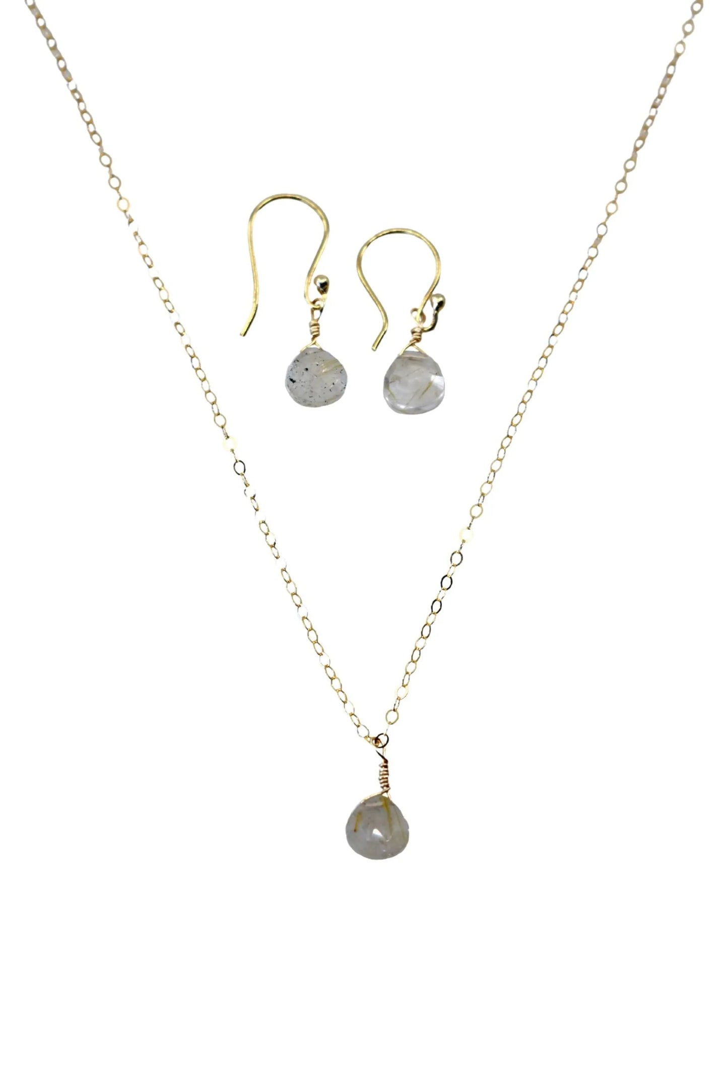 The Bailey Set in Aquamarine and Vermeil is available in multiple stone options