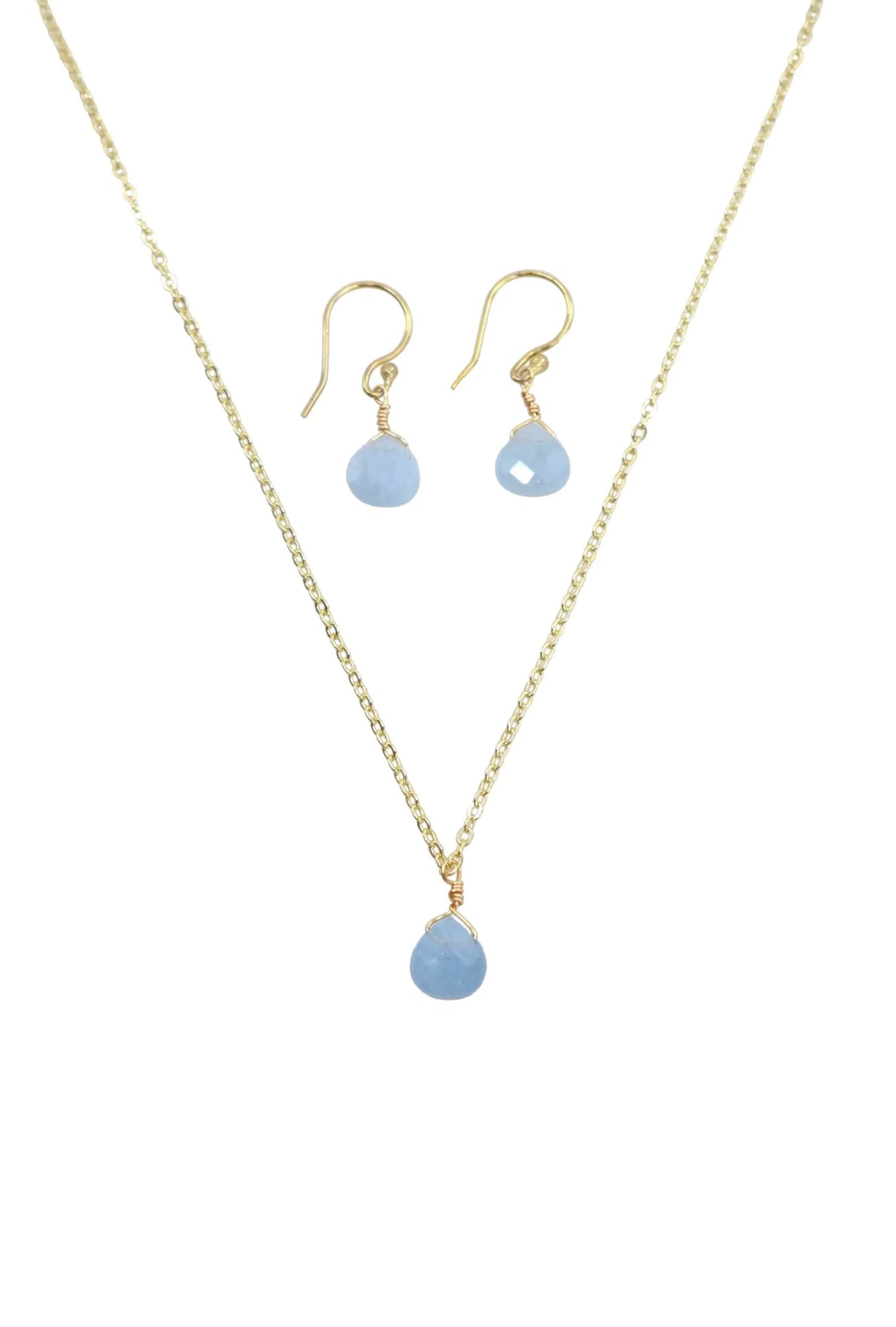 The Bailey Set in Aquamarine and Vermeil bring this serene, watery glow to life