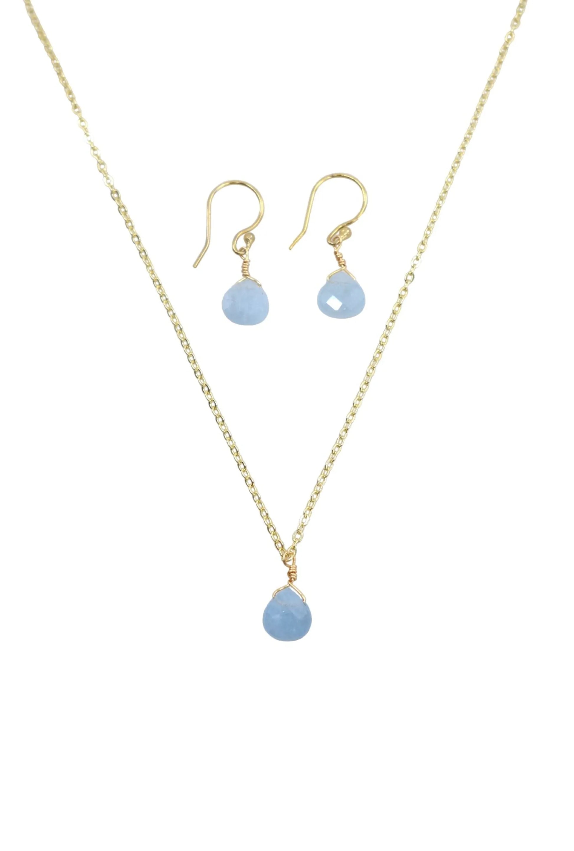 The Bailey Set in Aquamarine and Vermeil bring this serene, watery glow to life