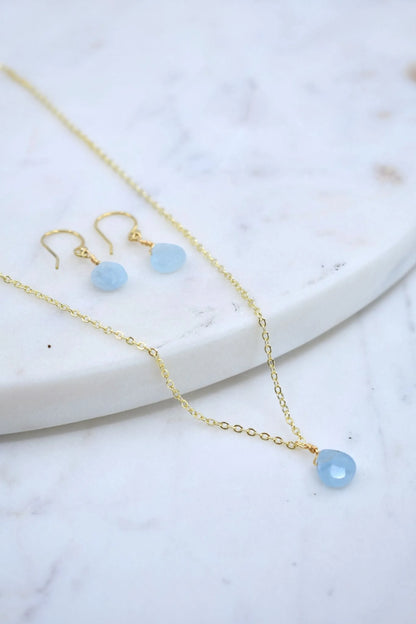 The Bailey Set in Aquamarine and Vermeil with background