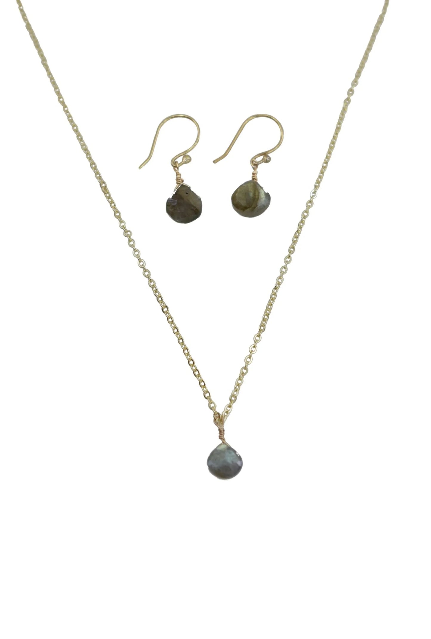 The Bailey Set in Aquamarine and Vermeil designed to resist tarnishing over time
