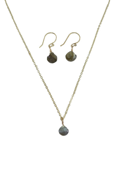 The Bailey Set in Aquamarine and Vermeil designed to resist tarnishing over time
