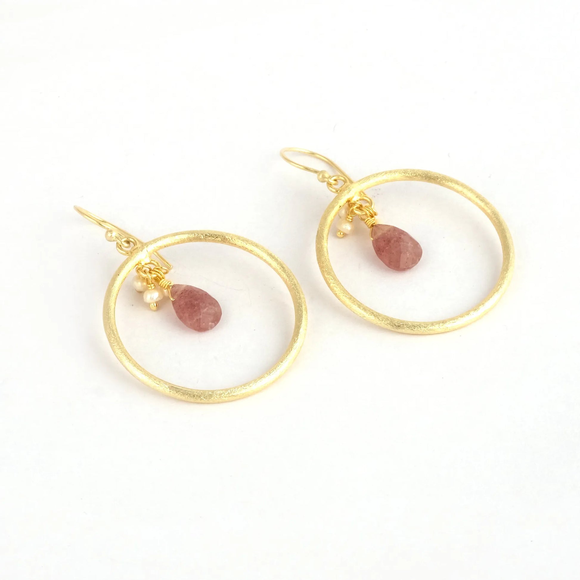 Gold Dangle Earrings - Handmade