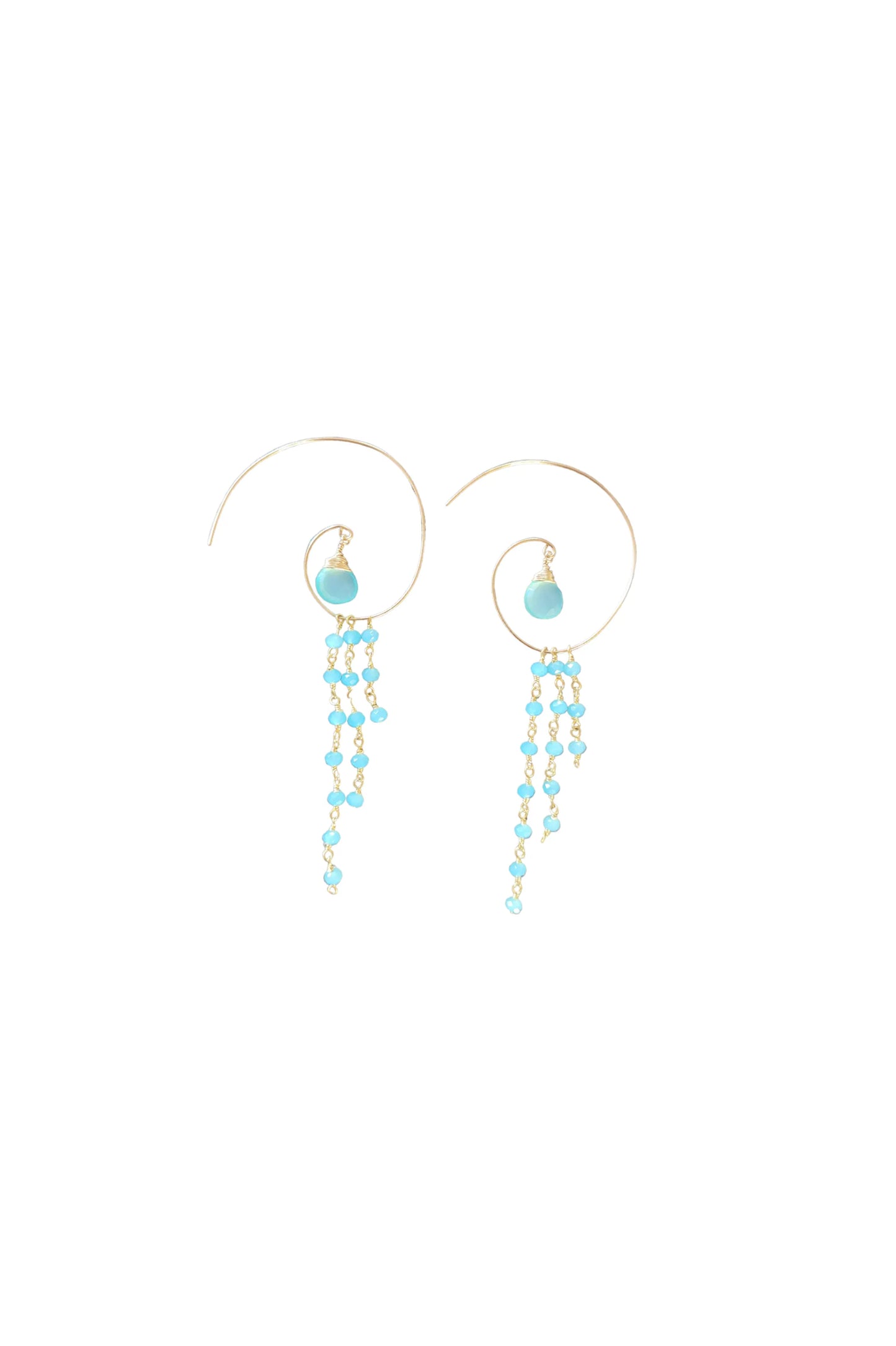 Jessica Hoop Earring in Chalcedony has various stone options