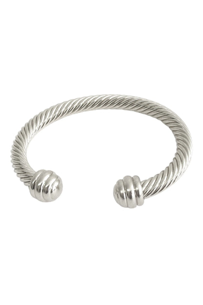 Silver Cuff Twist Bracelet - Hypoallergenic