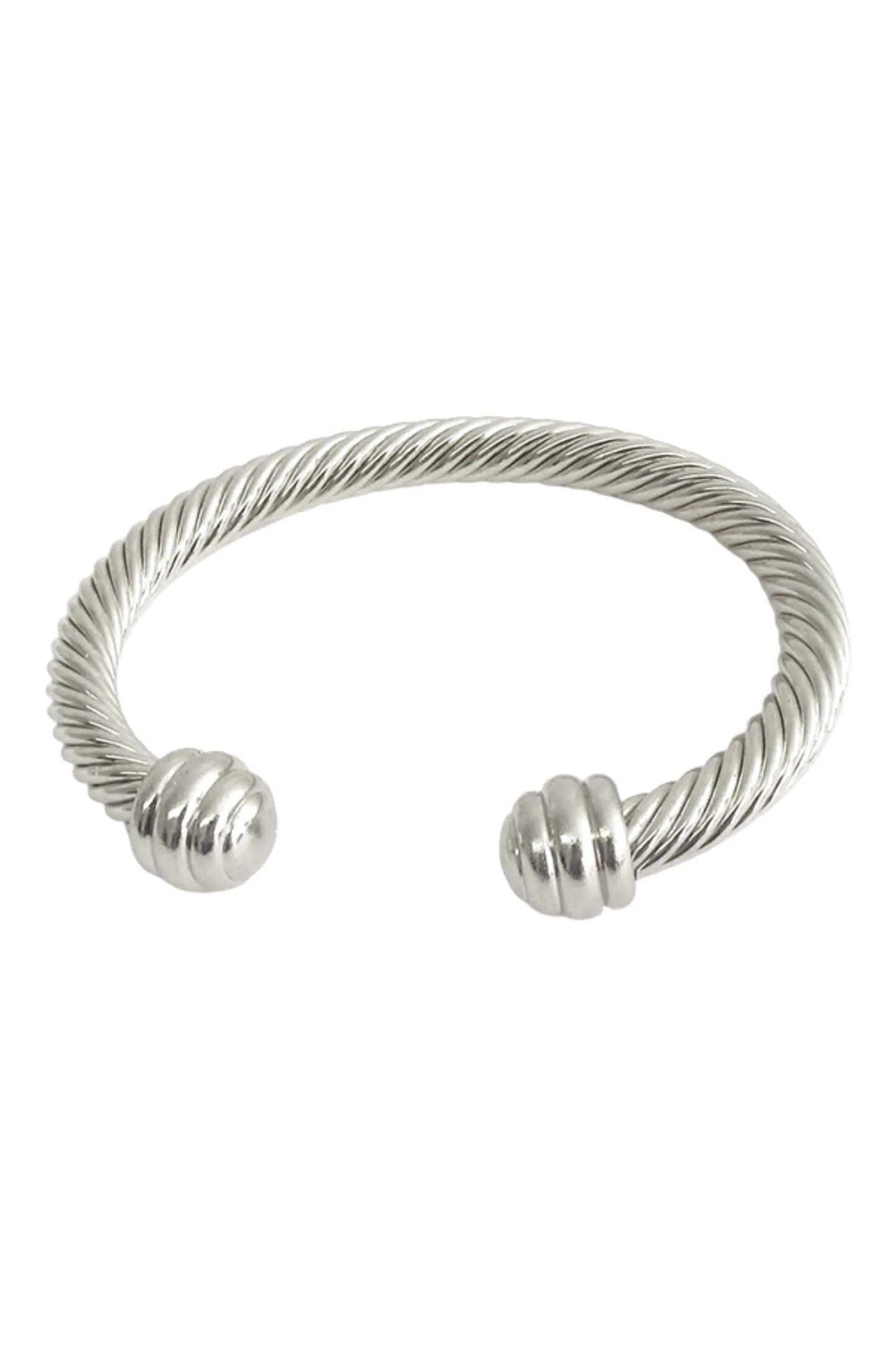 Silver Cuff Twist Bracelet - Handmade