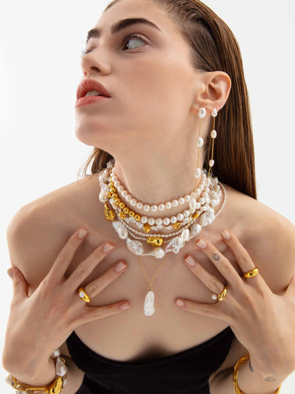 Maia Pearl Necklace - Gold-Plated Sterling Silver