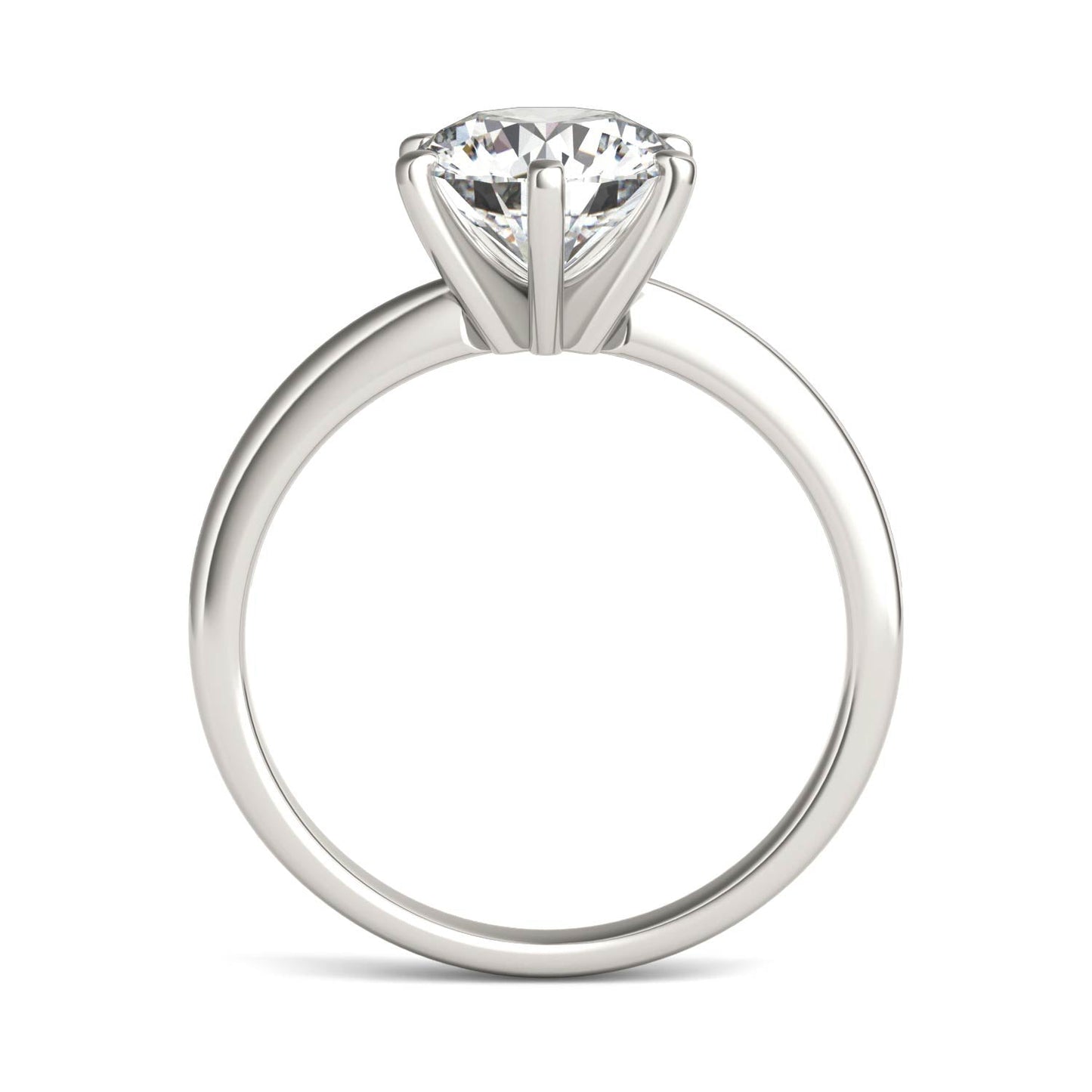 2 CTW Round Lab Grown Diamond Six Prong Solitaire Engagement Ring, AGI Certified, 14K White Gold - nobiliving.com