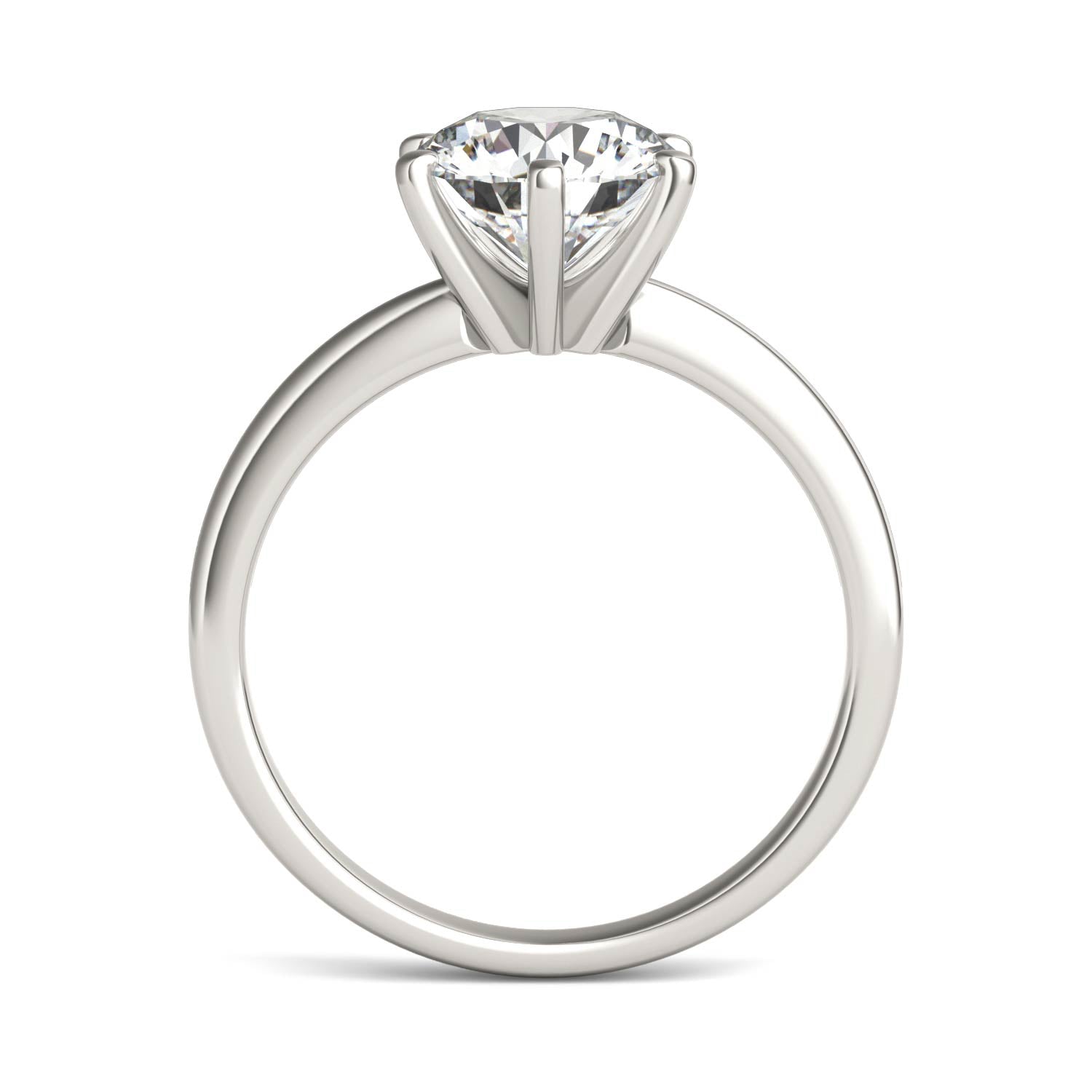 2 CTW Round Lab Grown Diamond Six Prong Solitaire Engagement Ring, AGI Certified, 14K White Gold - nobiliving.com