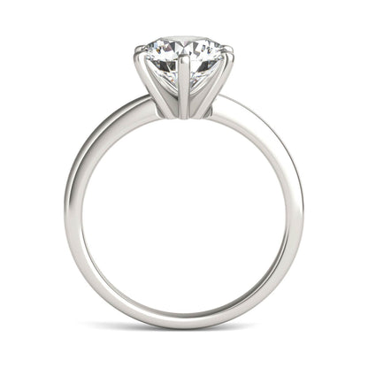 2 CTW Round Lab Grown Diamond Six Prong Solitaire Engagement Ring, AGI Certified, 14K White Gold - nobiliving.com