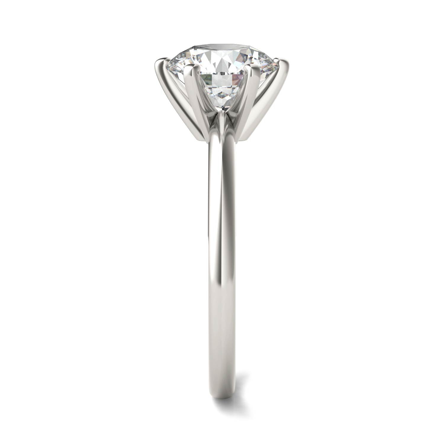 2 CTW Round Lab Grown Diamond Six Prong Solitaire Engagement Ring, AGI Certified, 14K White Gold - nobiliving.com