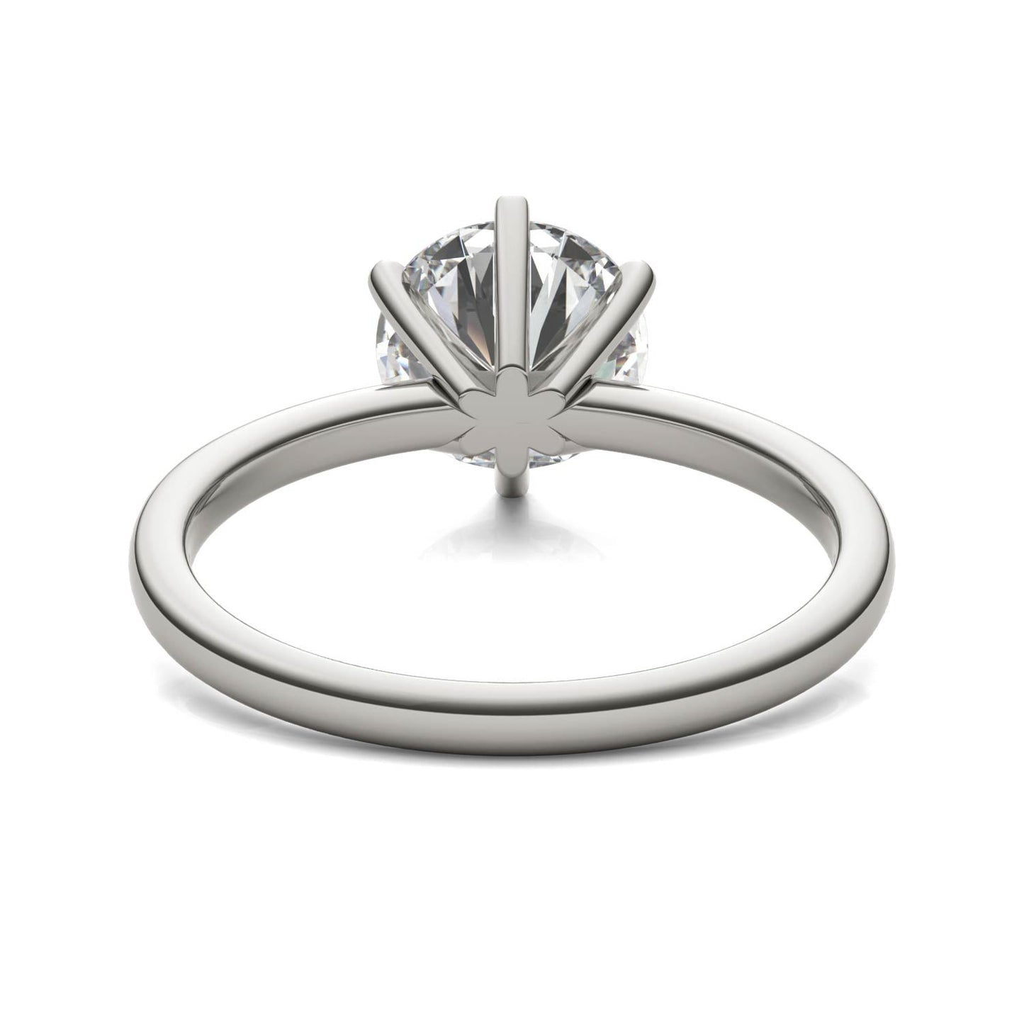 2 CTW Round Lab Grown Diamond Six Prong Solitaire Engagement Ring, AGI Certified, 14K White Gold - nobiliving.com