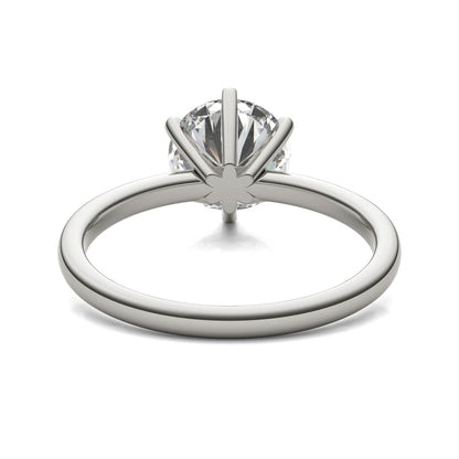 2 CTW Round Lab Grown Diamond Six Prong Solitaire Engagement Ring, AGI Certified, 14K White Gold - nobiliving.com
