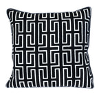 20" X 20" Black Geometric Cotton Zippered Pillow - Nobiliving