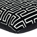 20" X 20" Black Geometric Cotton Zippered Pillow - Nobiliving