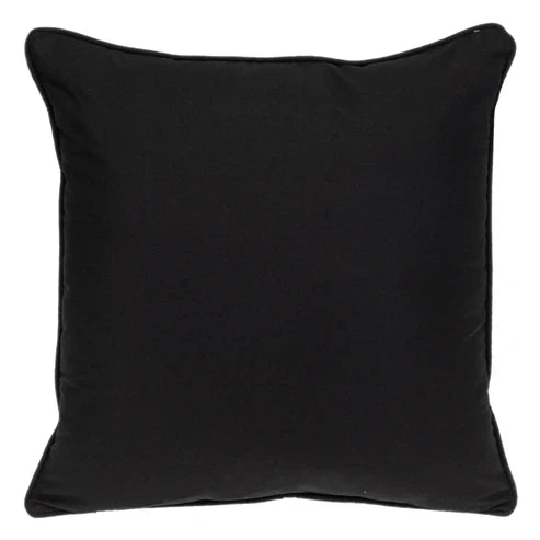 20" X 20" Black Geometric Cotton Zippered Pillow