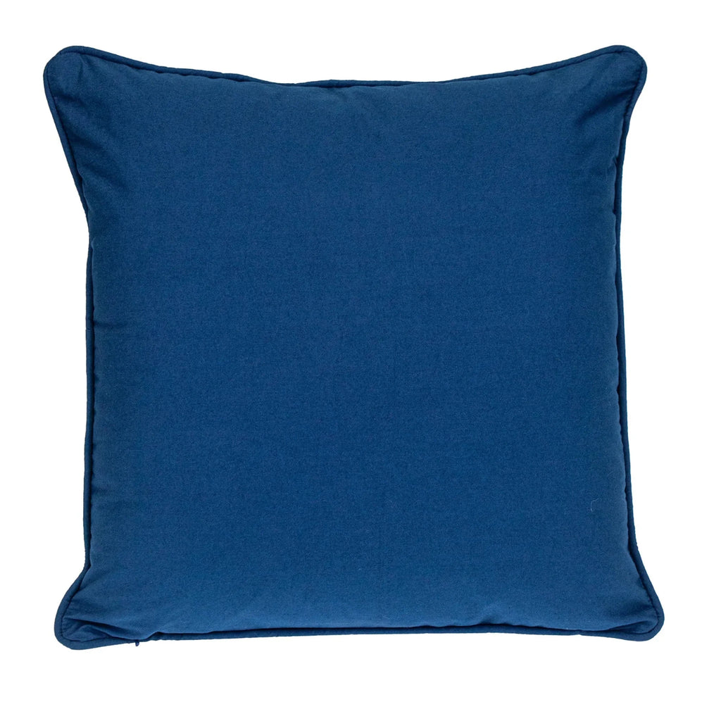 20" X 20" Blue Geometric Cotton Zippered Pillow - Nobiliving