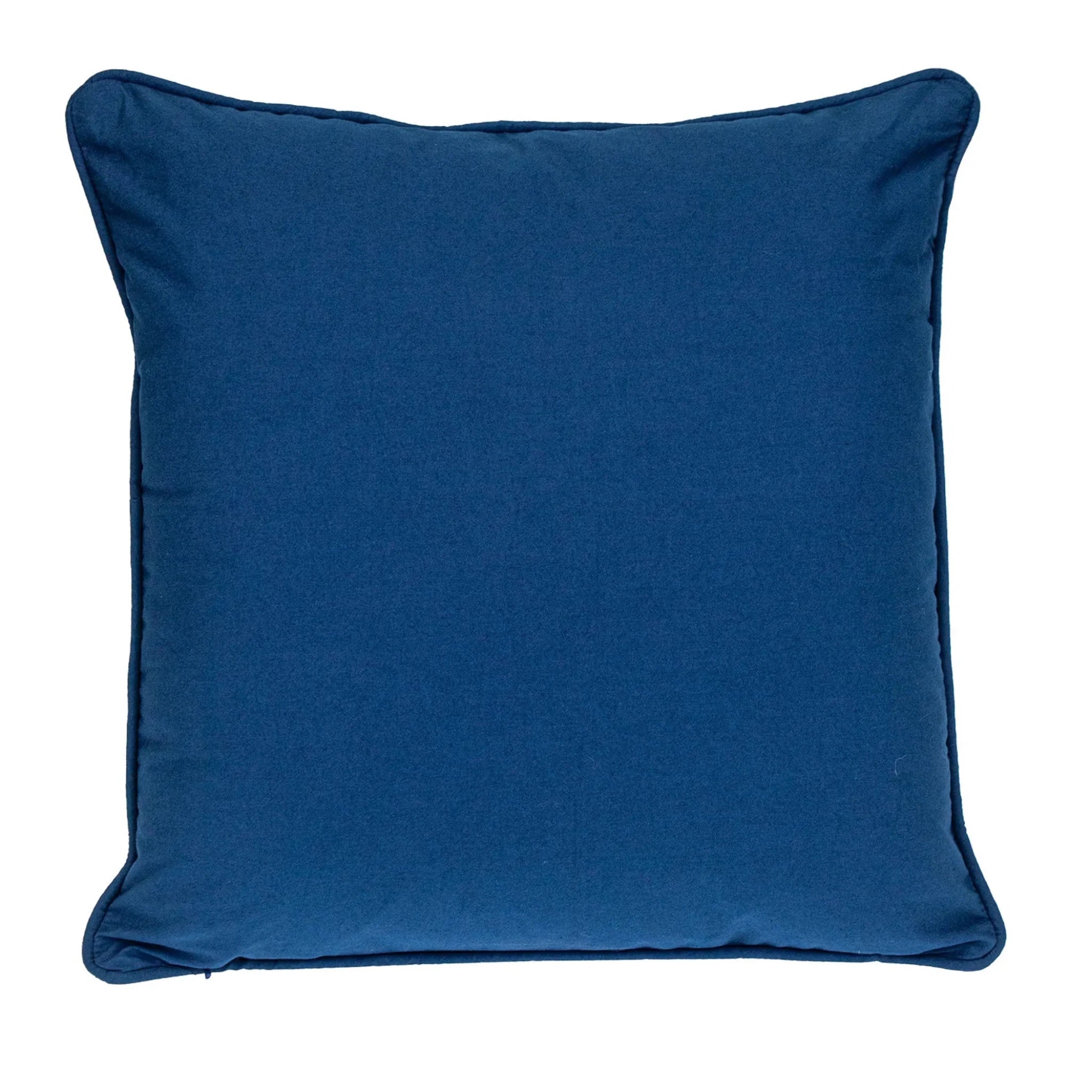 20" X 20" Blue Geometric Cotton Zippered Pillow - Nobiliving