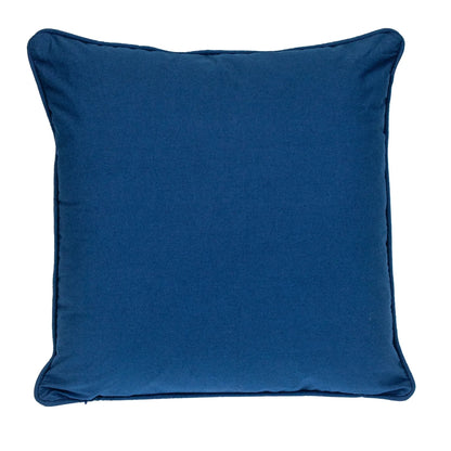 20" X 20" Blue Geometric Cotton Zippered Pillow - Nobiliving