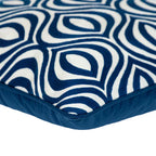 Blue Geometric Cotton Zippered Pillow