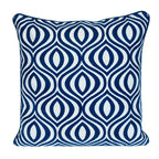 Blue Geometric Cotton Zippered Pillow