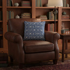 20" X 20" Blue Geometric Cotton Zippered Pillow - Nobiliving