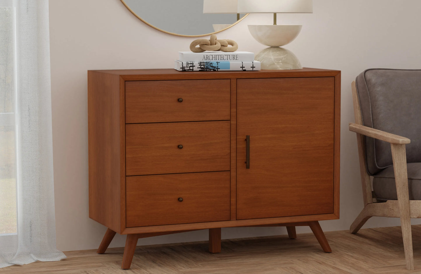 Flynn Accent Cabinet - sustainably sourced solid Mahogany wood