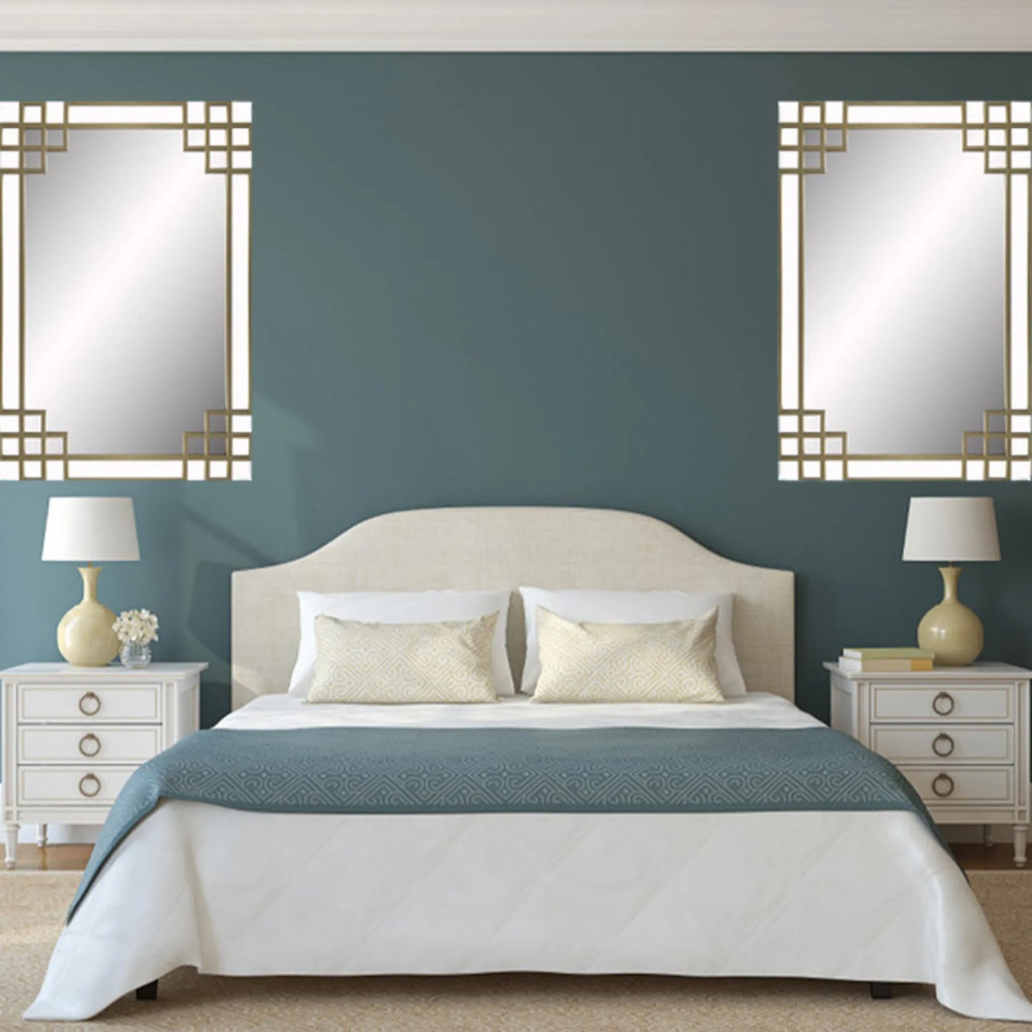 Elegant Overlay Wall Mirror with Beveled Glass