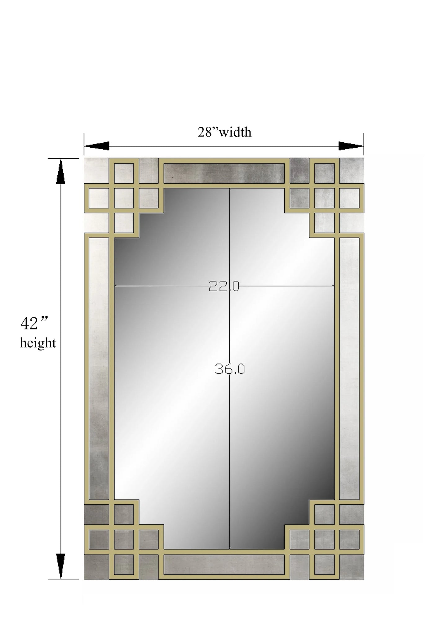 Elegant Overlay Wall Mirror dimensions
