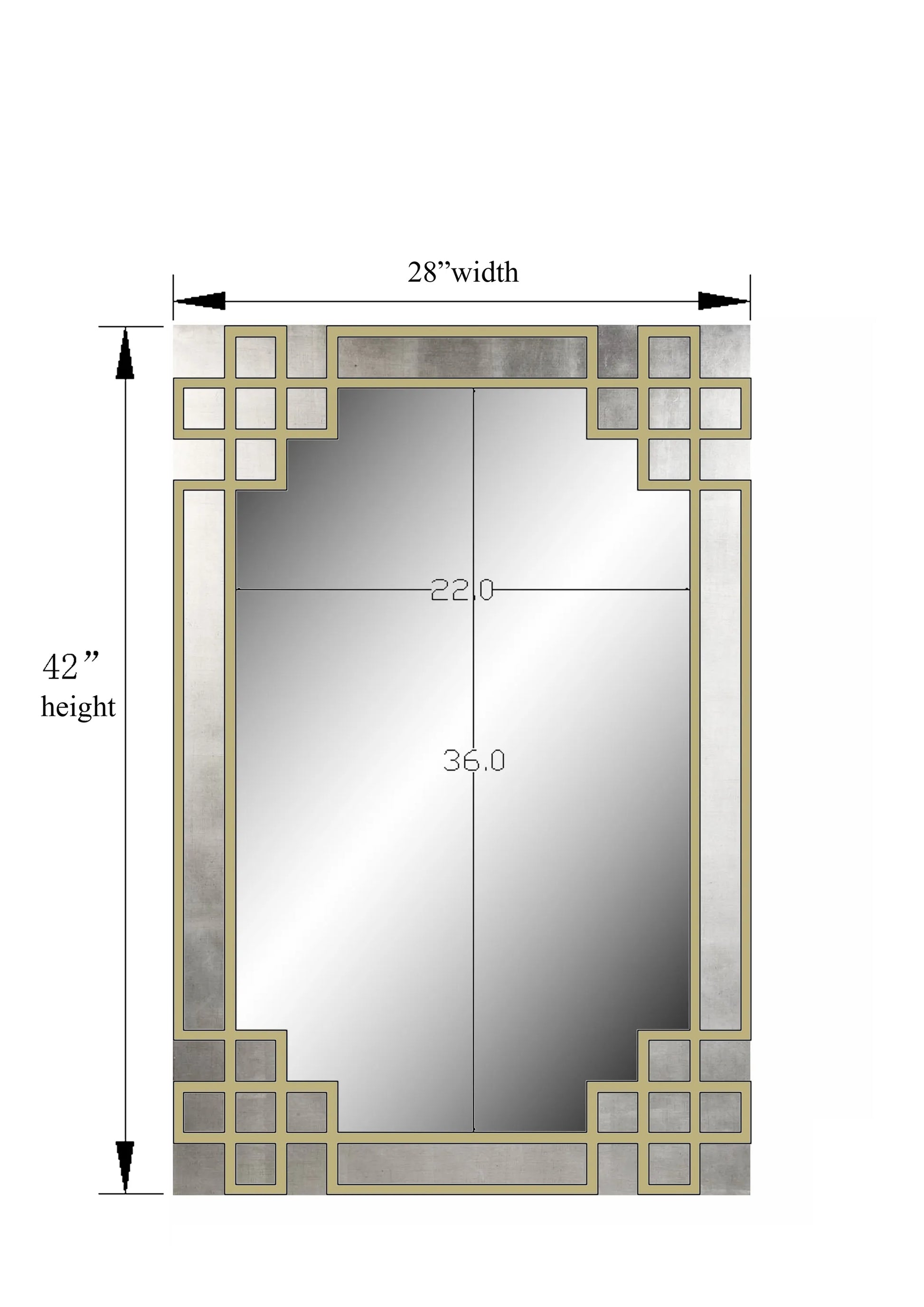 Elegant Overlay Wall Mirror dimensions
