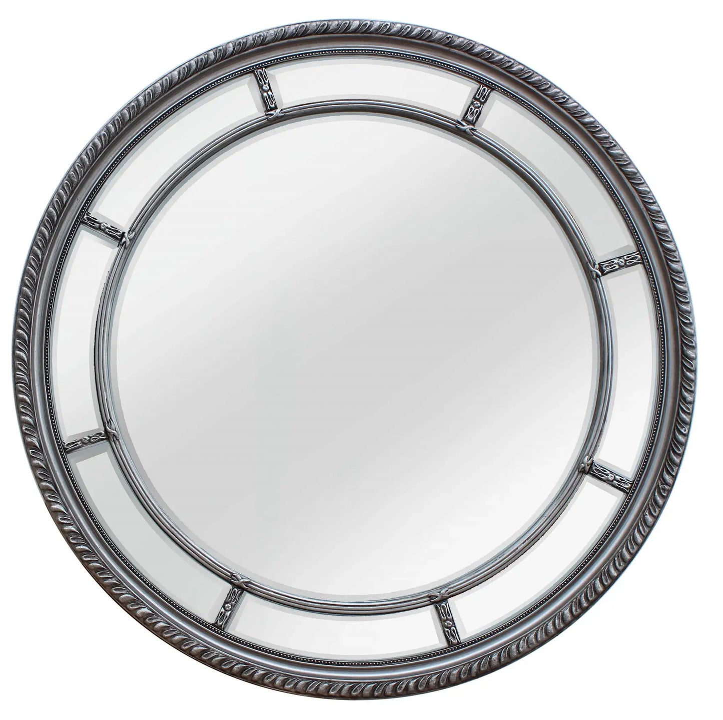Augusta Circular Mirror - Silver Finish