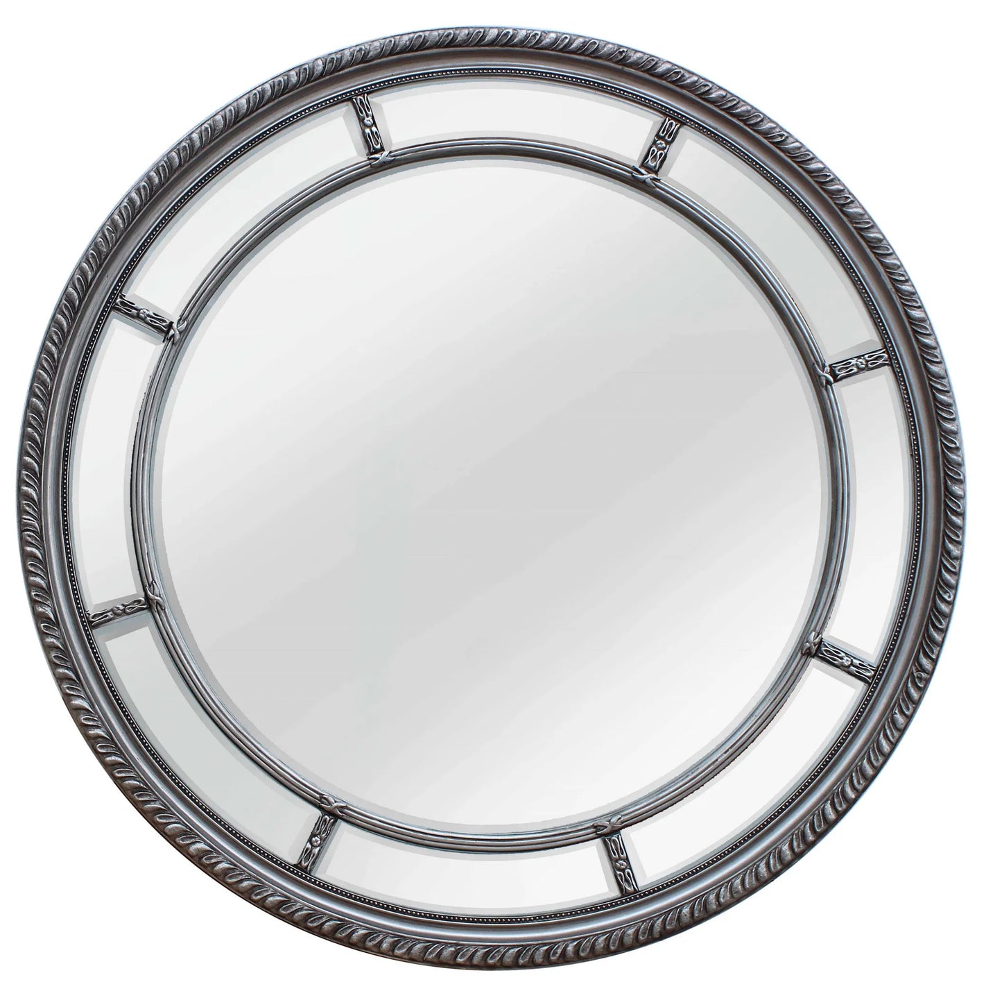 Augusta Circular Mirror - Real 5mm thick glass mirror featuring a 1in bevel