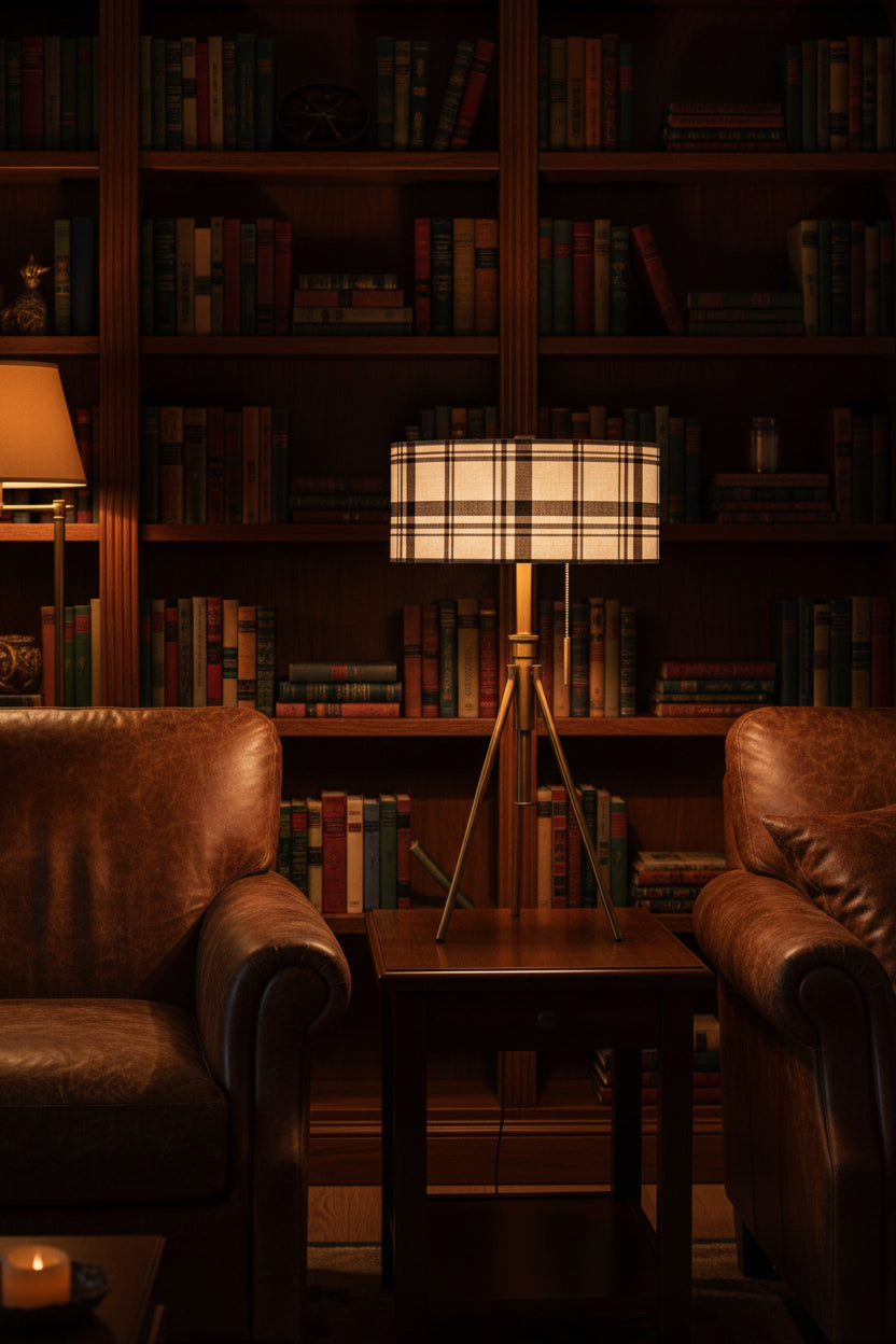 Tripoli Adjustable Table Lamp - Farmhouse Pattern Shades