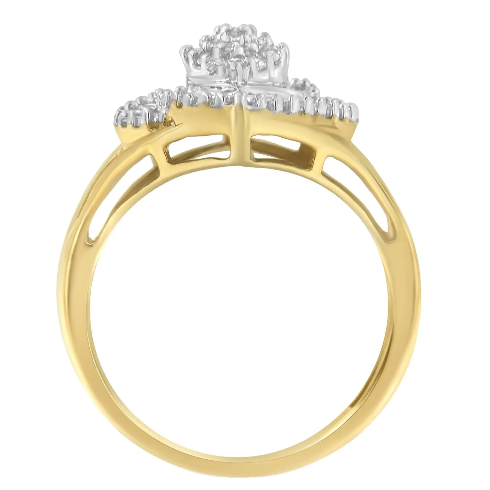 10K Yellow Gold Diamond Cocktail Ring
