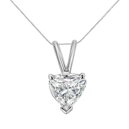 Heart Shaped Solitaire Diamond Pendant Necklace