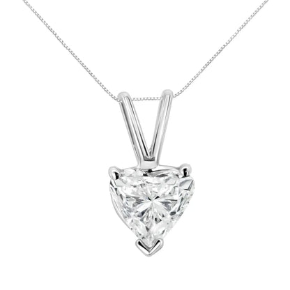 Heart Shaped Solitaire Diamond Pendant Necklace