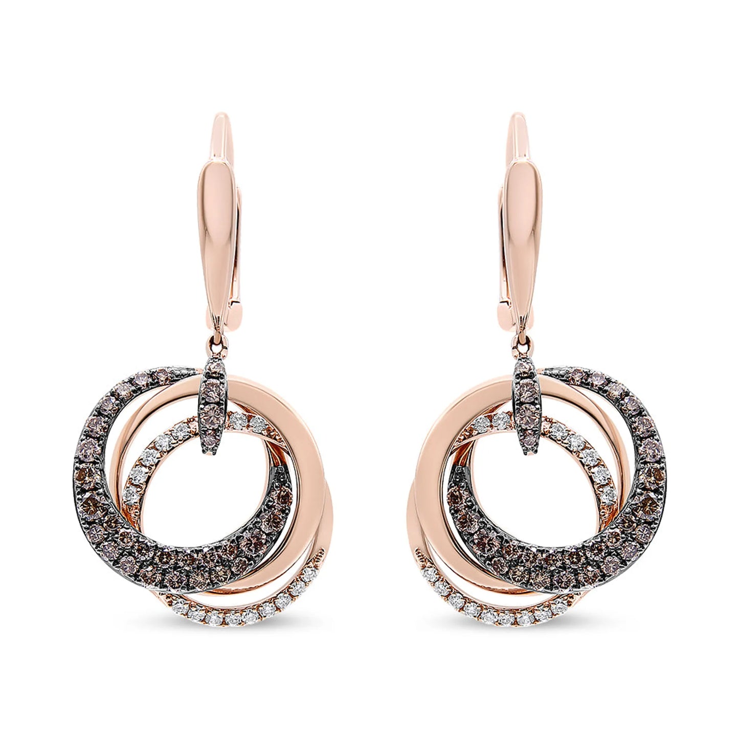 Diamond Intertwining Hoops and Circle Dangle Earrings