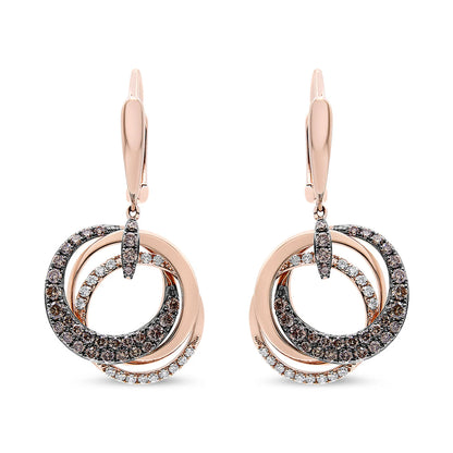 Diamond Intertwining Hoops and Circle Dangle Earrings