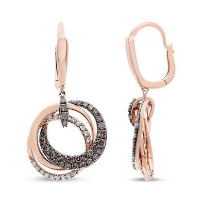 Diamond Intertwining Hoops and Circle Dangle Earrings